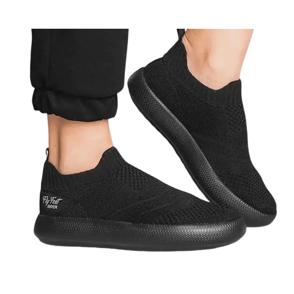 Tenis Ortopédico Ortho Pauher Fly Feet Nuvem Knit Preto