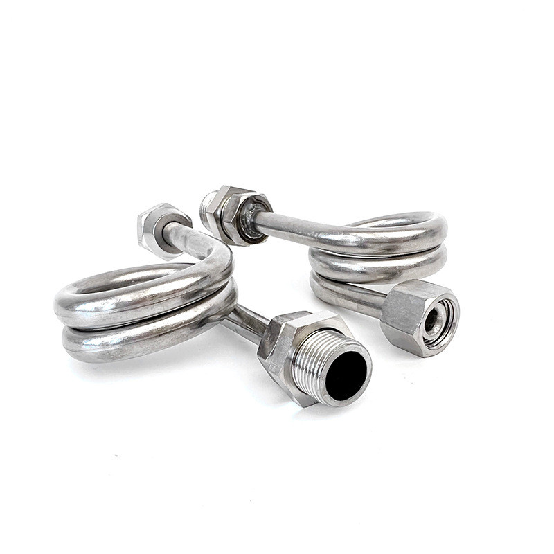 Medidor de anel duplo de aço inoxidável 304, medidor de pressão curvo, tubo de amortecimento de aço inoxidável curvo, ab