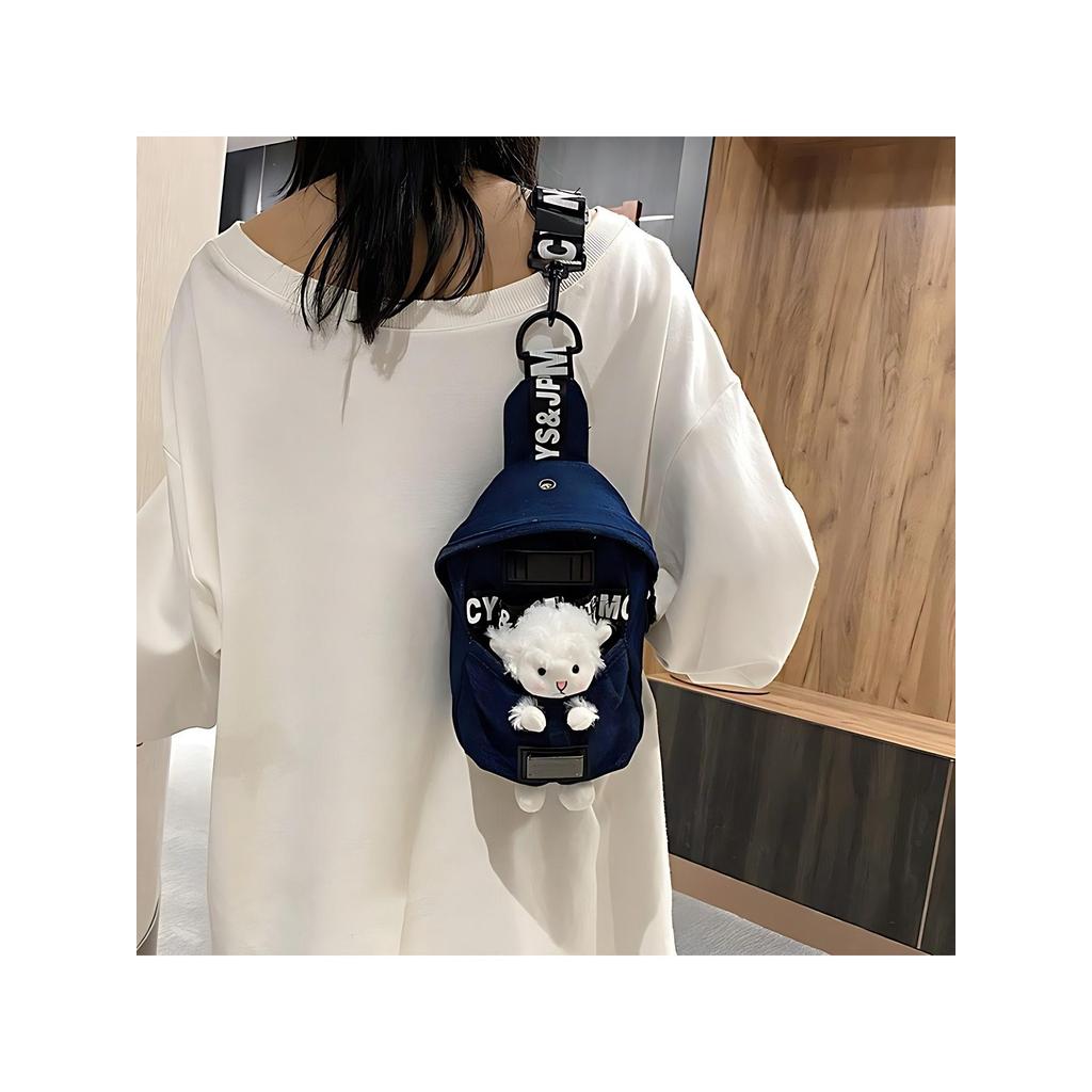 Bolsa jeans feminina 2025 novo estilo japonês bonito bolsa de ombro peito na moda in2021 bolsa mensageiro de desenho ani
