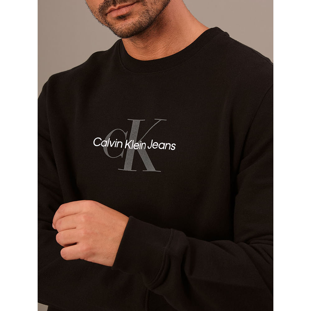 Casaco Moletom Masculino Re Issue Calvin Klein Jeans - Preto