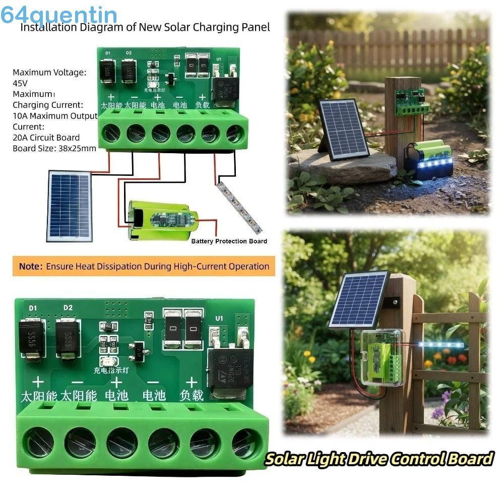 Placa De Circuito De Controle Solar QUENTIN , Controlador De Luz De Rua 10A-20A 6-45V , Automático