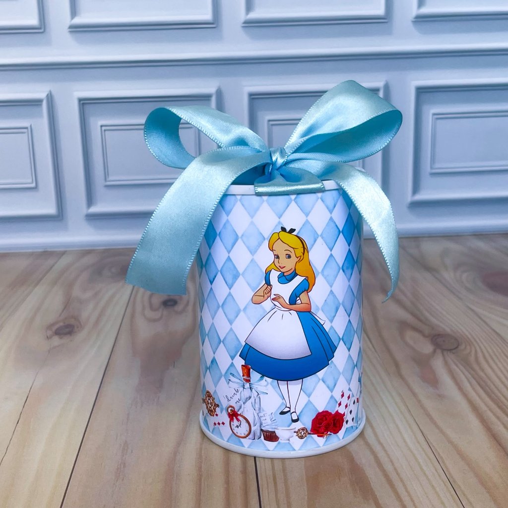 ￼Kit Cofrinhos Personalizados Alice no Pais das Maravilhas Lembrancinha Festa Infantil Aniversário