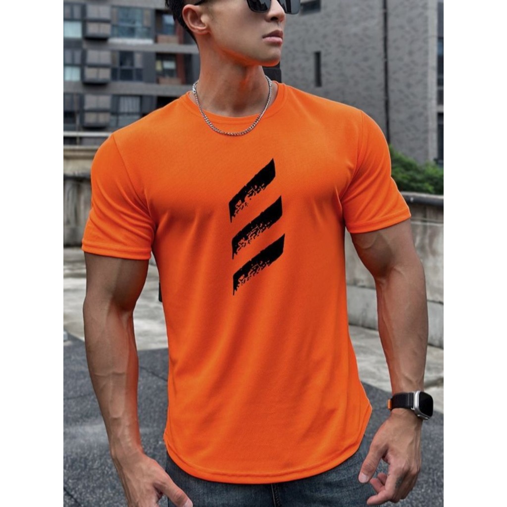 Americano verão muscular Fitness irmãos magro-ajuste Street Wear de manga curta masculino Streaming malha cor sólida cam