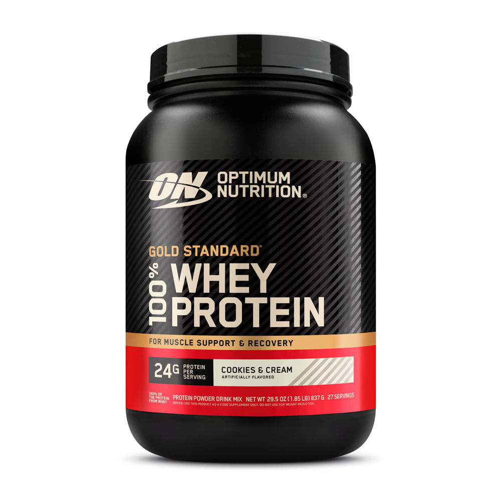 On Optimum Nutrition 100% Whey Protein Gold Standard Sabor Cookies e Cream 837g
