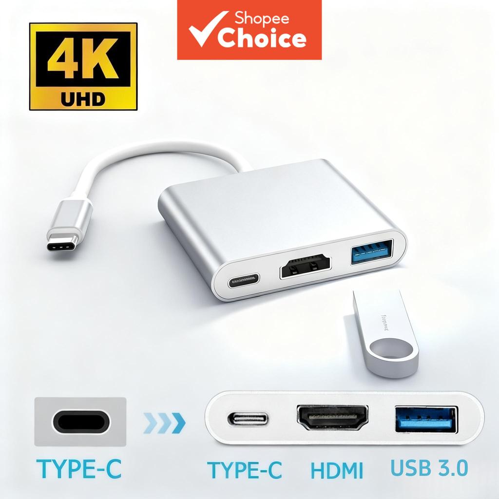 Splitter HDMI 4K USB-C Hub Leitor de Cartão SD Adaptador OTG para MacBook Air