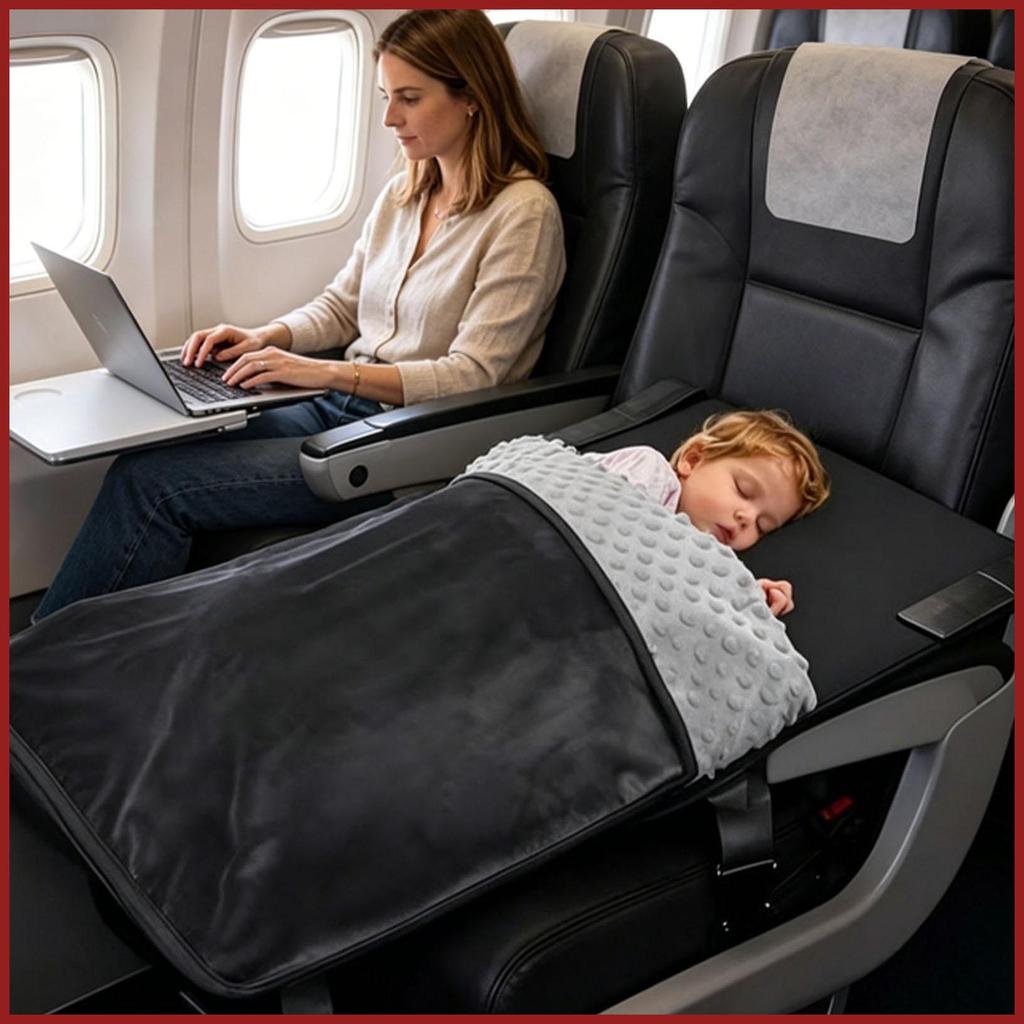 Crianças Avião Cama Dobrável Portátil Macio Rede Extensor De Assento Para Viagens Férias Longa Viagem Yibiabr
