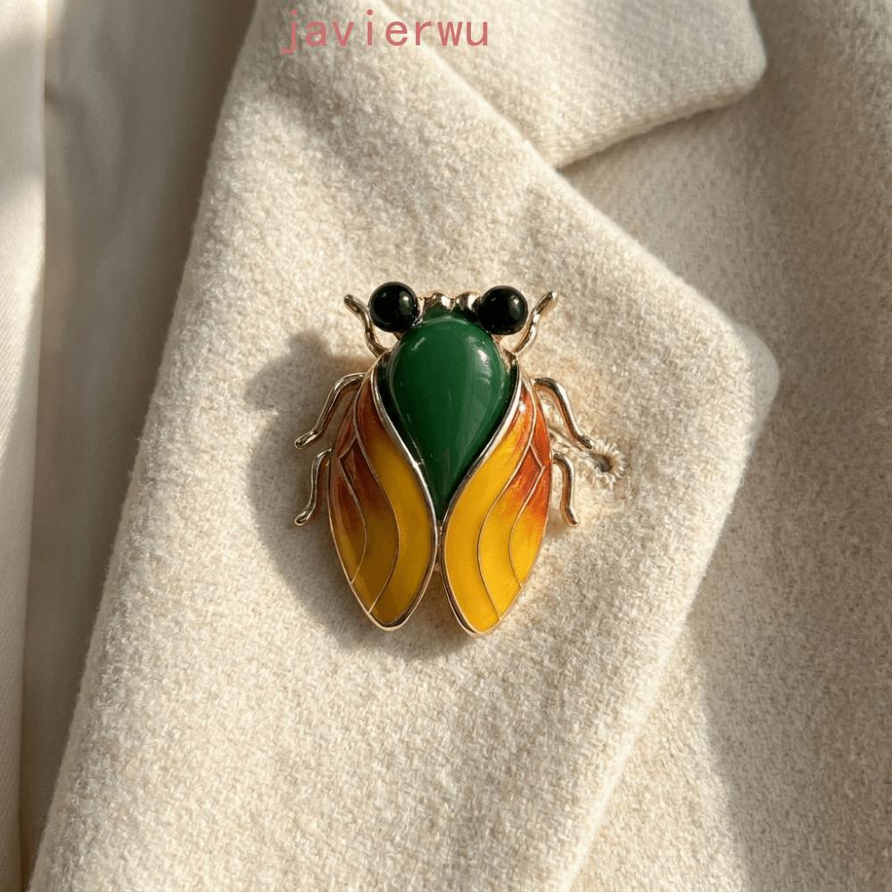 Alfinete De Lapela De Inseto AJAVIERWU , Broche De Cigarra De Decoração Elegante Semelhante A Real Esmalte De Liga Estil
