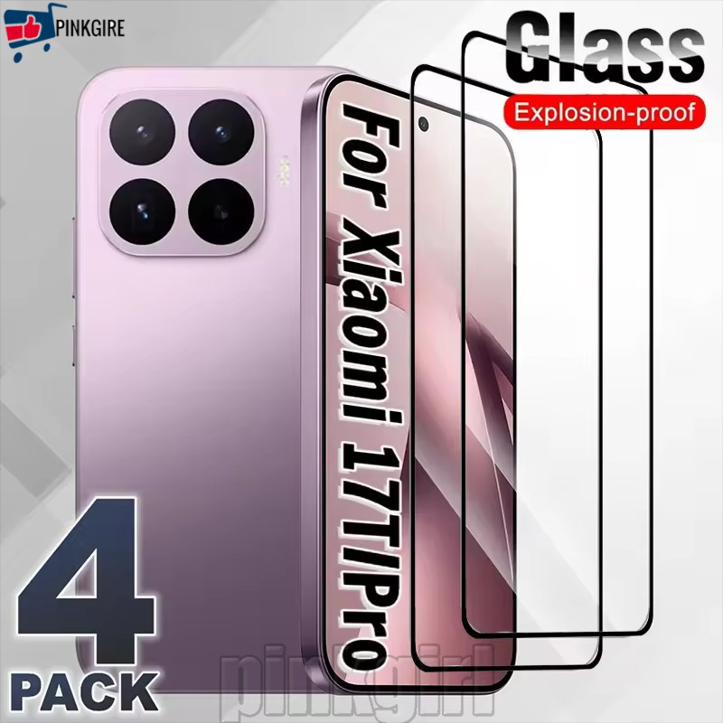 [Rdy Stk] Filme 4-1Pcs Para Xiaomi 17T Pro-Anti-Riscos peep-Película Protetora 9H-Protetor HD De Vidro Temperado Instala