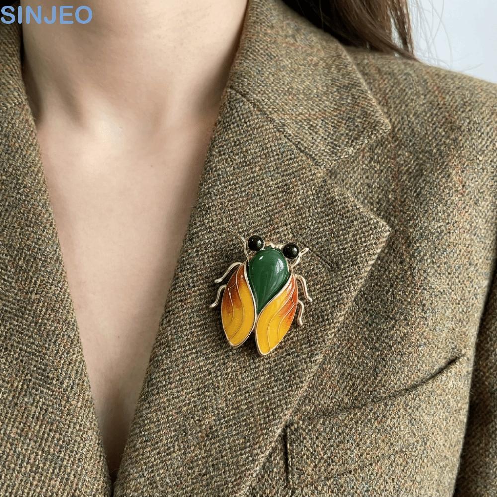 Broche De Cigarra SINJEO , Alfinete De Lapela De Inseto Semelhante A Real De Liga , Decorativo Elegante Estilo Chinês