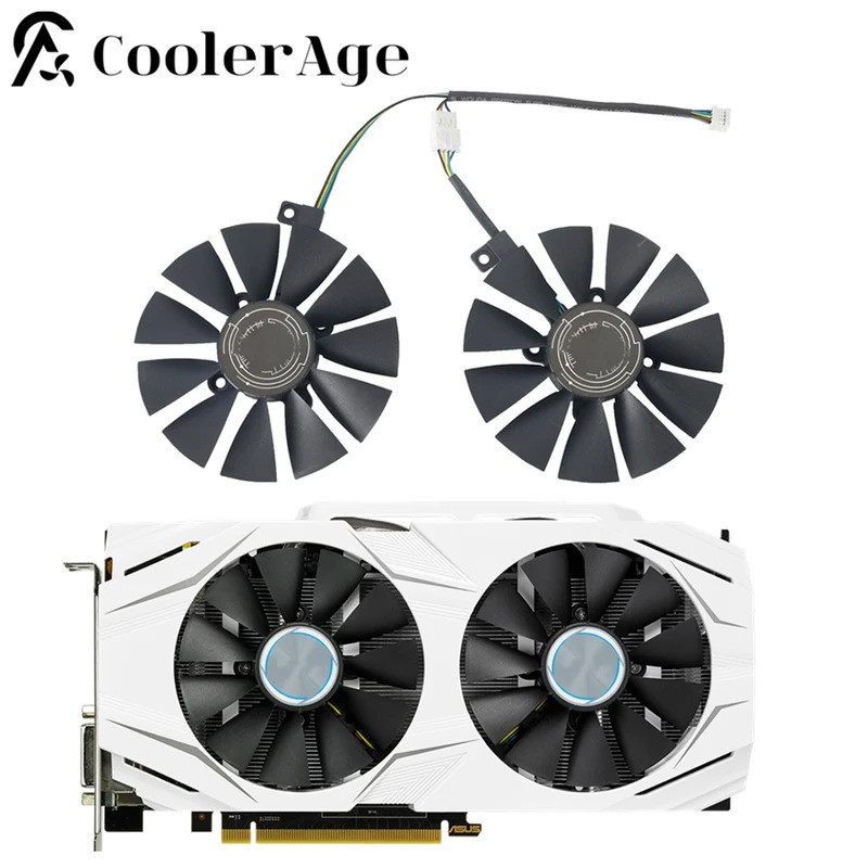 Para ASUS Dual Series GTX 1070 1060 RX 480 Ventilador De Placa De Vídeo 87MM T129215ventilador De Substituição Da Gráfic