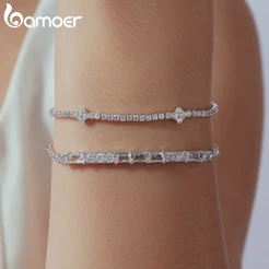 Pulseira Bamoer Código Morse Amor Lucky Trevo De Quatro Folhas Design Joias Presentes Para Mulheres