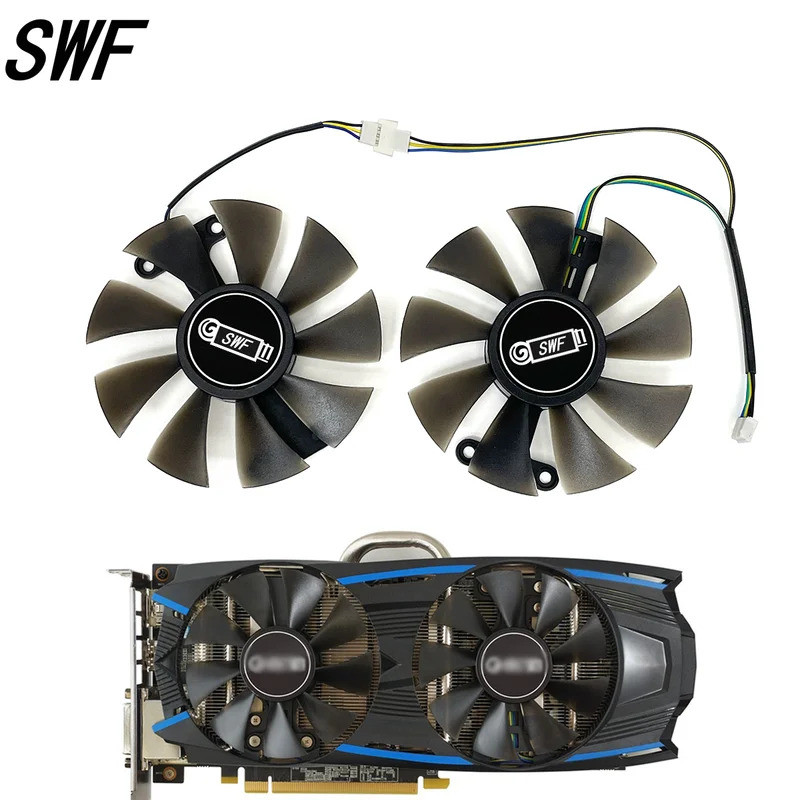 - 2 Pçs/set GA91S2H 87mm GTX 1060 EXOC 3GB GPU Cooler Ventilador Para KFA2 GALAX GeForce GTX1060 6GB Placas VGA De Refri