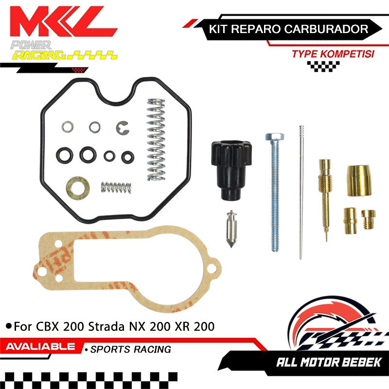 Kit Reparo Carburador Compatível CBX 200 Strada NX 200 XR 200 Inclui Giclê, Agulha e Junta Resistente