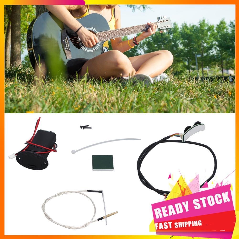 Gfgfgfgg LiebeWH Kit de captação Piezo para guitarra acústica com pré-amplificador integrado Botão de controle