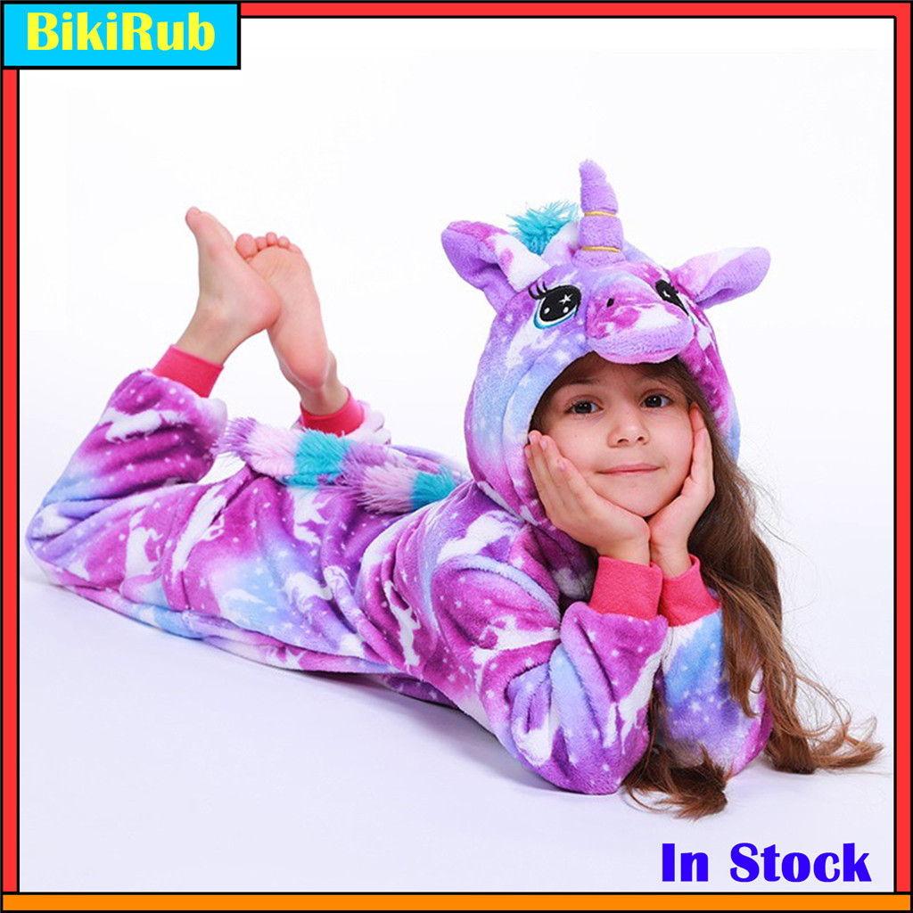 Pijama Infantil Kigurumi De Natal Com Ponto De Unicórnio , Fantasia De Cosplay De Animal De Flanela Macia , Roupa De Dor