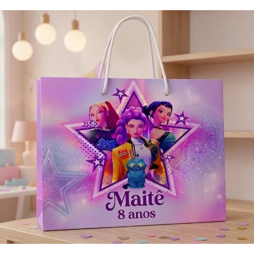 Sacolinha Personalizada tema GUERREIRAS DO KPOP | Personalizados  | Lembrancinhas de festas Pegue e monte