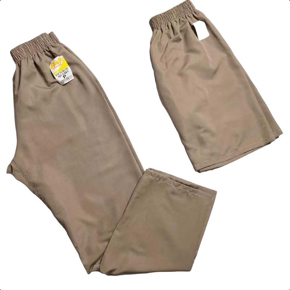 Kit 1 bermuda + 1 calça de tactel cor Caqui /CDP/ Serviço