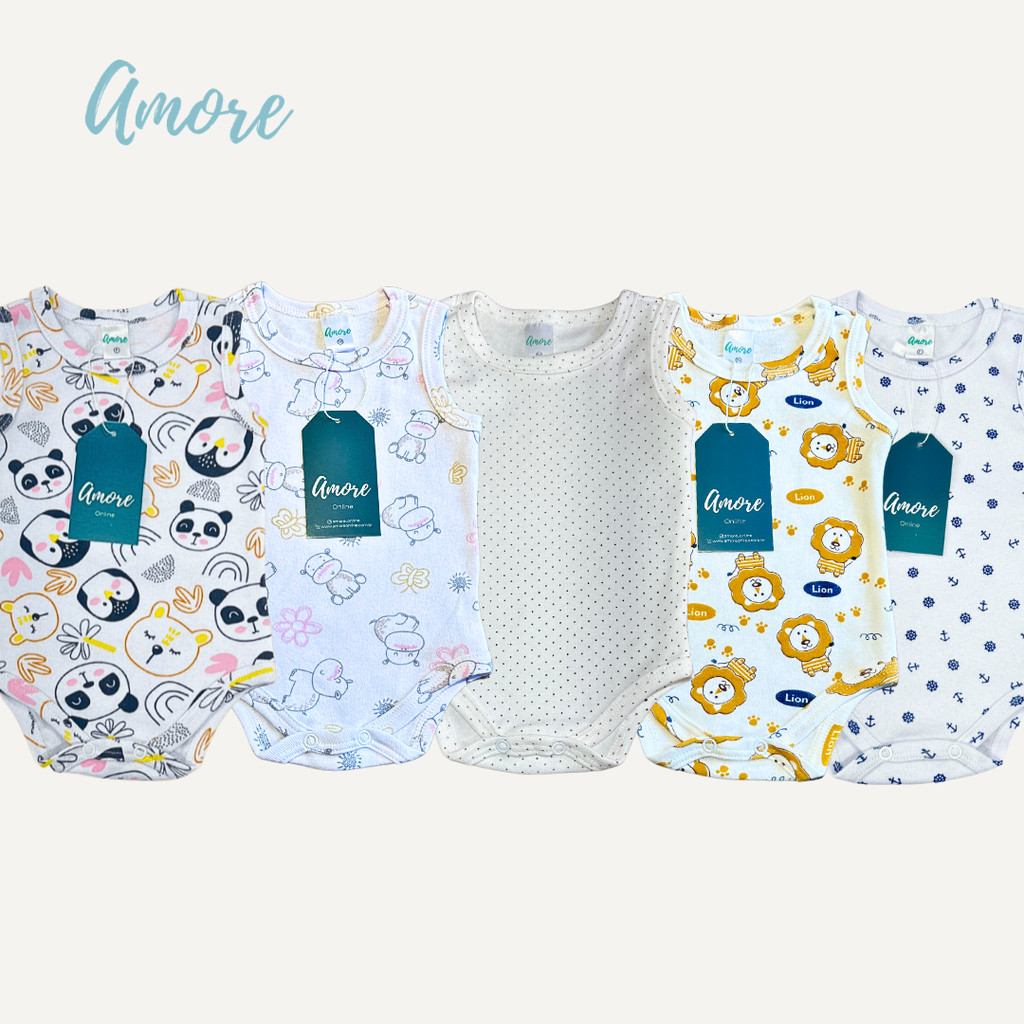 Roupa Bebê Body Regata Amore Sortido 100% Algodão