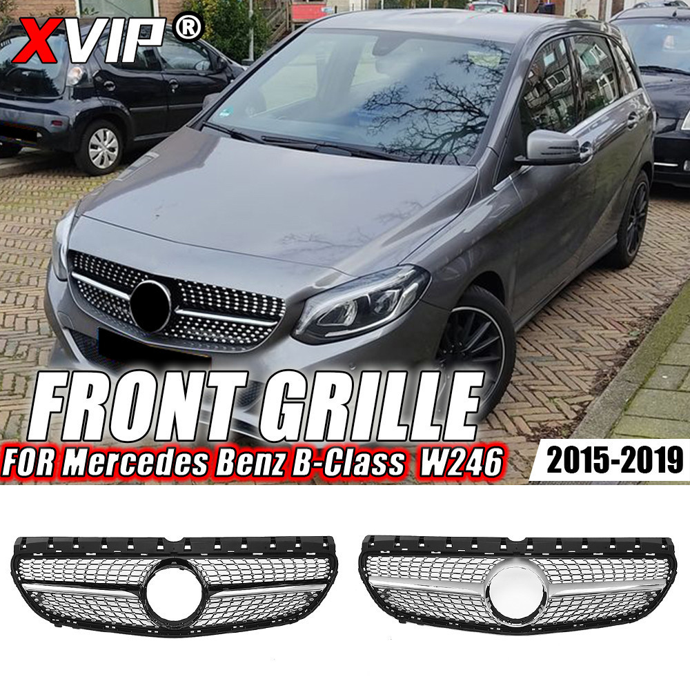 XVIP Grades De Para-Choque Dianteiro Estilo GTR Preto Brilhante Mercedes Benz Classe B W246 B180 B250 2015-2019 Grade Di