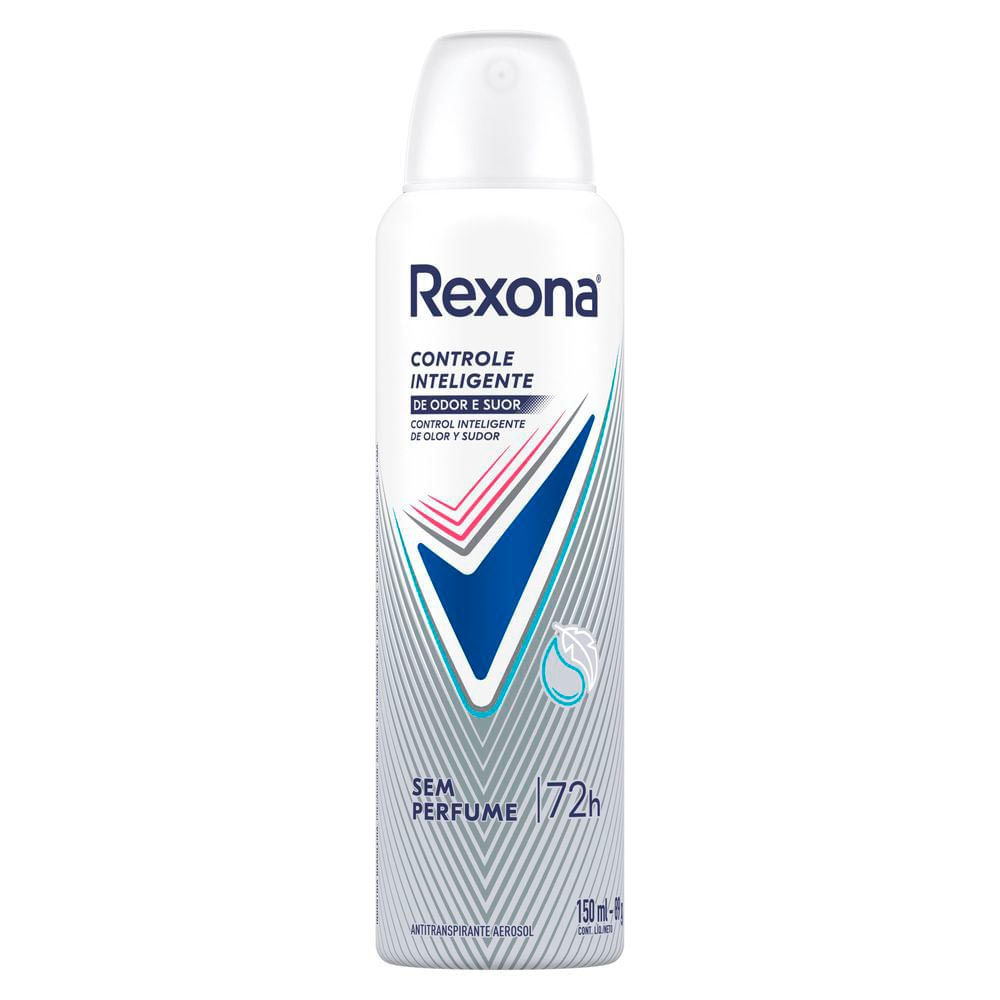 Kit 4 Desodorante Rexona Aerosol Controle Inteligente de Odor e Suor Sem Perfume Antitranspirante 72h 150ml