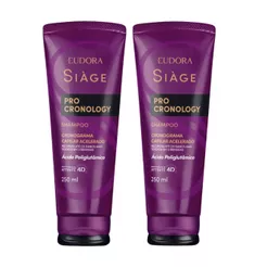 Kit 2 Shampoo Eudora Siàge Pro Cronology Cronograma Capilar Acelerado 250ml