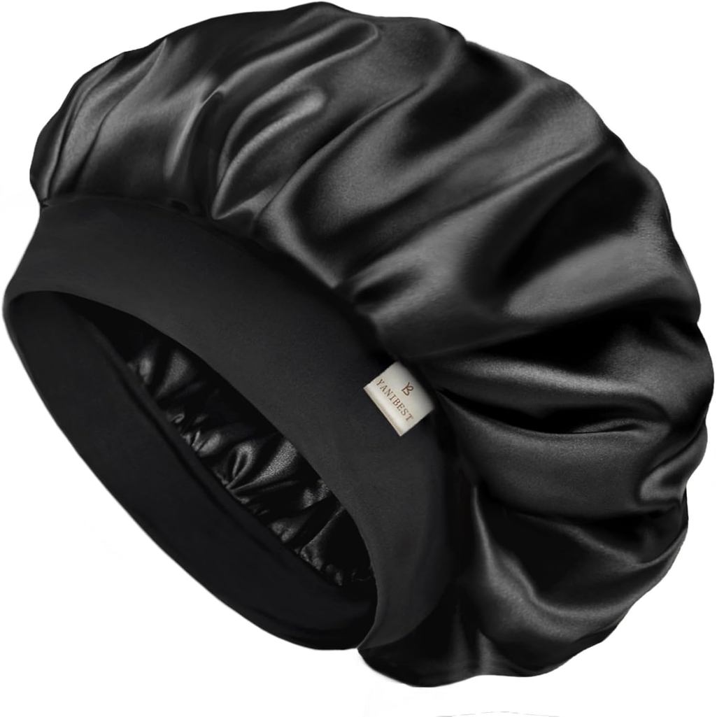 Touca de Seda YANIBEST para Homens e Mulheres, Touca para Dormir, Touca de Cetim de Dupla Camada para Cabelos Cacheados