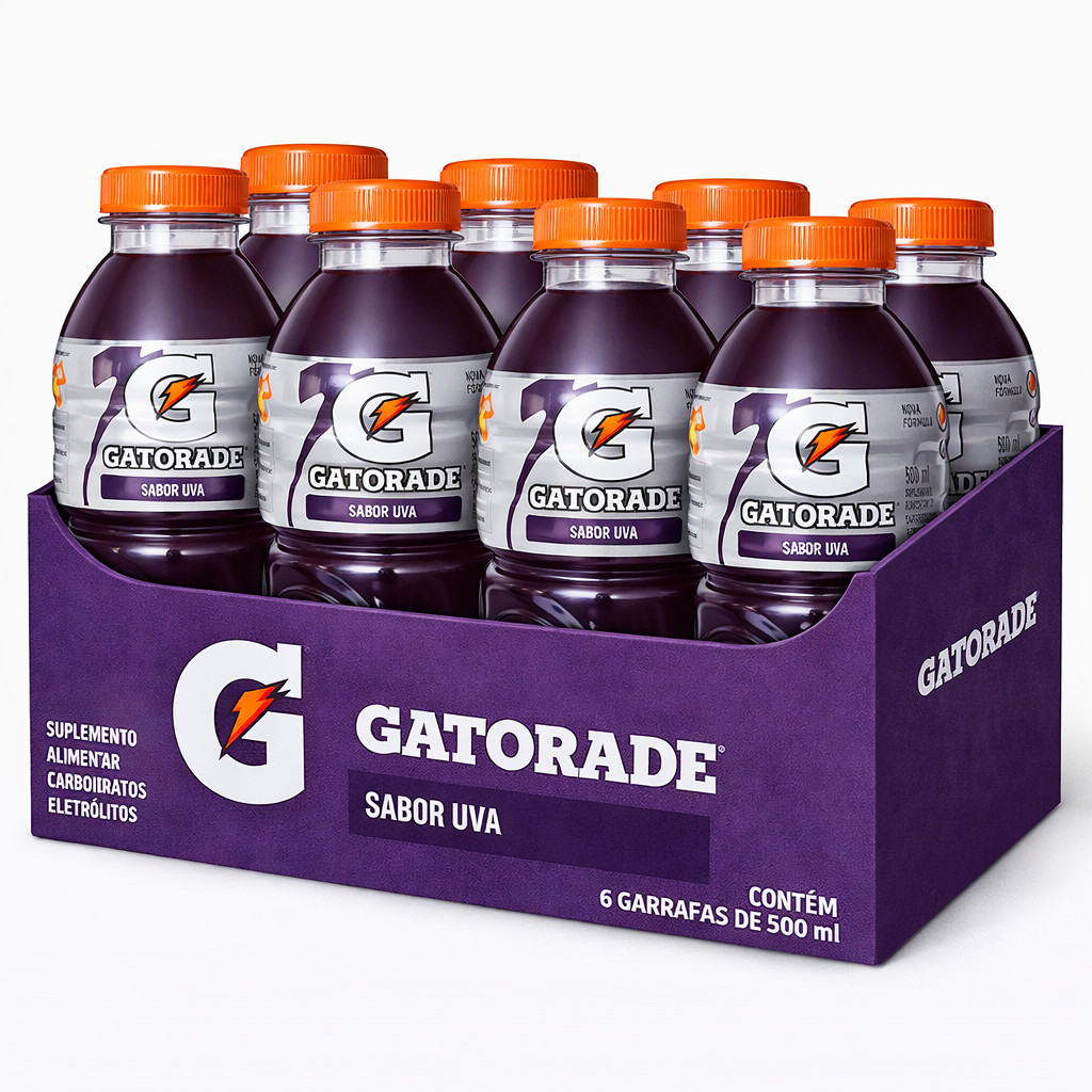 Gatorade Uva 500ml - 6 Unidades Isotonico