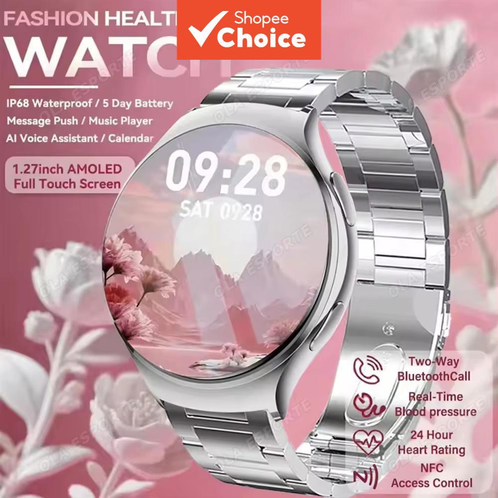 Relógio Inteligente Feminino Bluetooth Chamada Tela Amoled Monitor De Saúde Smartwatch Vários Modos Esportivos De Fitnes