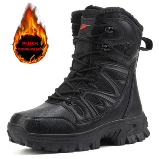 Botas de Inverno Masculinas, Botas de Neve Super Quentes, Botas de Caminhada Impermeáveis de Couro, Botas Masculinas par