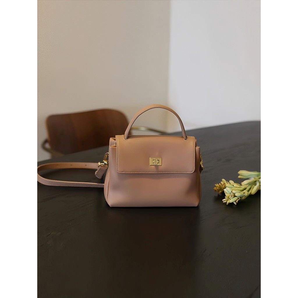 Luz de luxo macio bolsa de couro médio couro genuíno pequeno quadrado saco primavera verão moda bolsa de ombro Casual Al