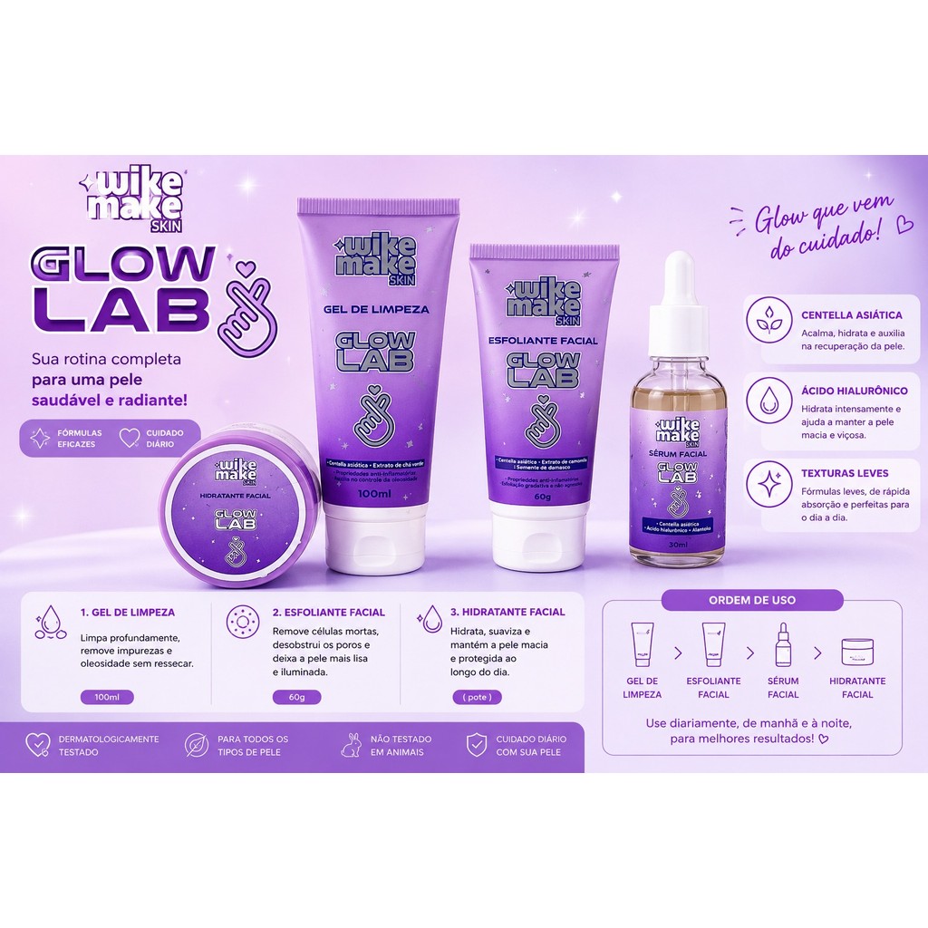 Kit Skincare Glow Lab Coreano – Wike Make Skin