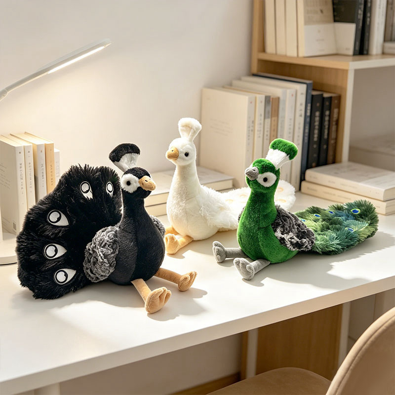 Simulação zoológico tela aberta de cauda longa pavão verde brinquedo de pelúcia bonito boneca decoração crianças present
