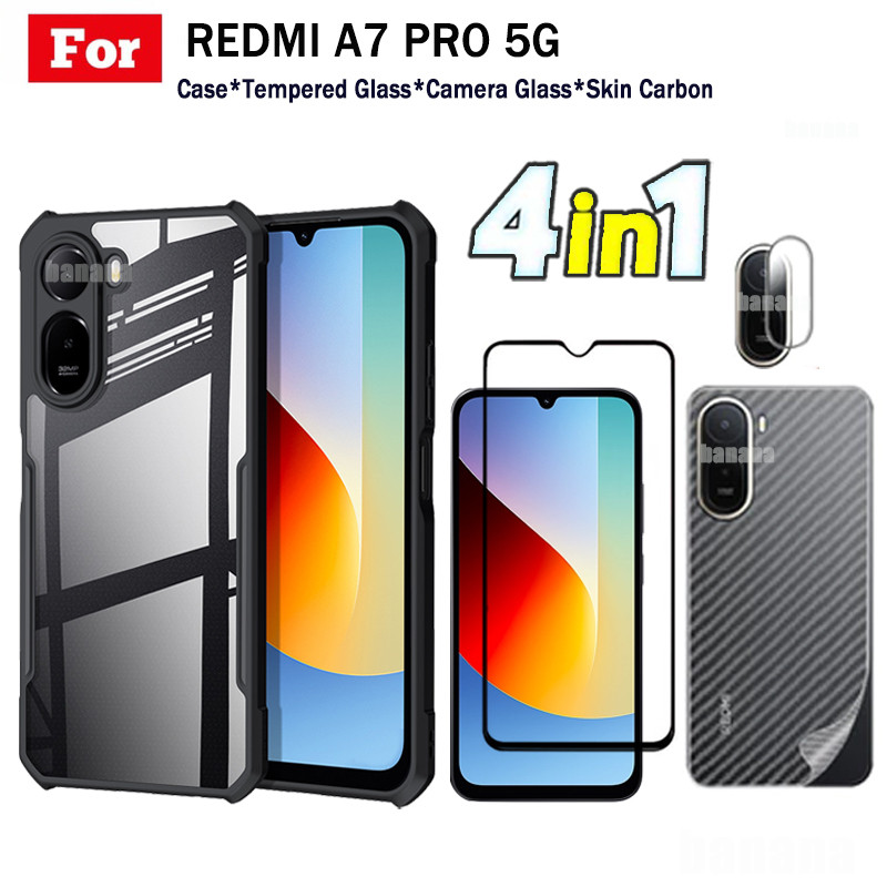 4 Em 1 Redmi A7 Pro 5G Capa De Telefone À Prova De Choque Para A7Pro 4G A5 C71 C85X Protetor De Tela De Vidro Temperado
