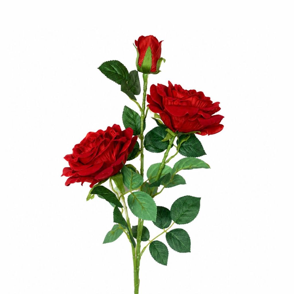 Haste de Rosas Vermelhas Flores e Plantas Artificiais