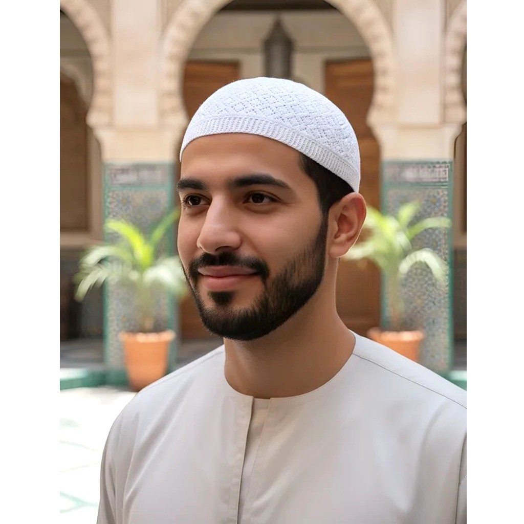 Kufi Taqiyah Topi Islâmico Masculino Em Crochê Tam. Único