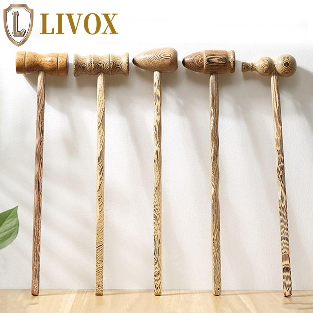 Bastão Massageador LIVOX , Martelo De Massagem Nas Costas Com Placa De Palmas Meridiana Relaxante , Formato De Cabaça ,