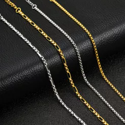 Pulseira De Moda Vnox Para Homens E Mulheres , Ouro 18k , Aço Inoxidável , À Prova D'água , Corrente De Pérola , Prata ,