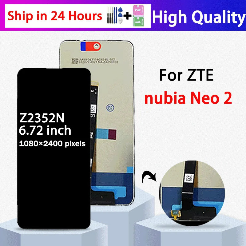 6.72 " Ps LCD Para ZTE nubia Neo 2 5G Z2352N Display Digitador Da Tela De Toque Neo2 Com Moldura