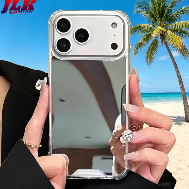 [JLK] Capa Espelhada Acrílico Duro Antichoque iPhone 17 Air 16 15 Pro Max 14 Plus 13 12 11 Pro X XR XS Max 7 8 Plus SE2