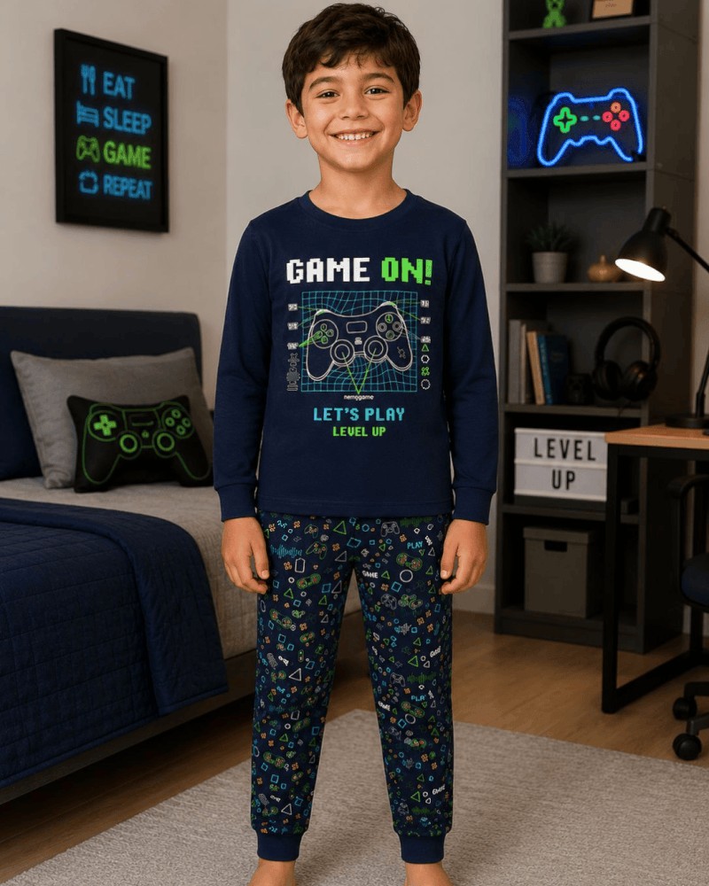 PIJAMA MASCULINO INVERNO COM PUNHO GAME ON