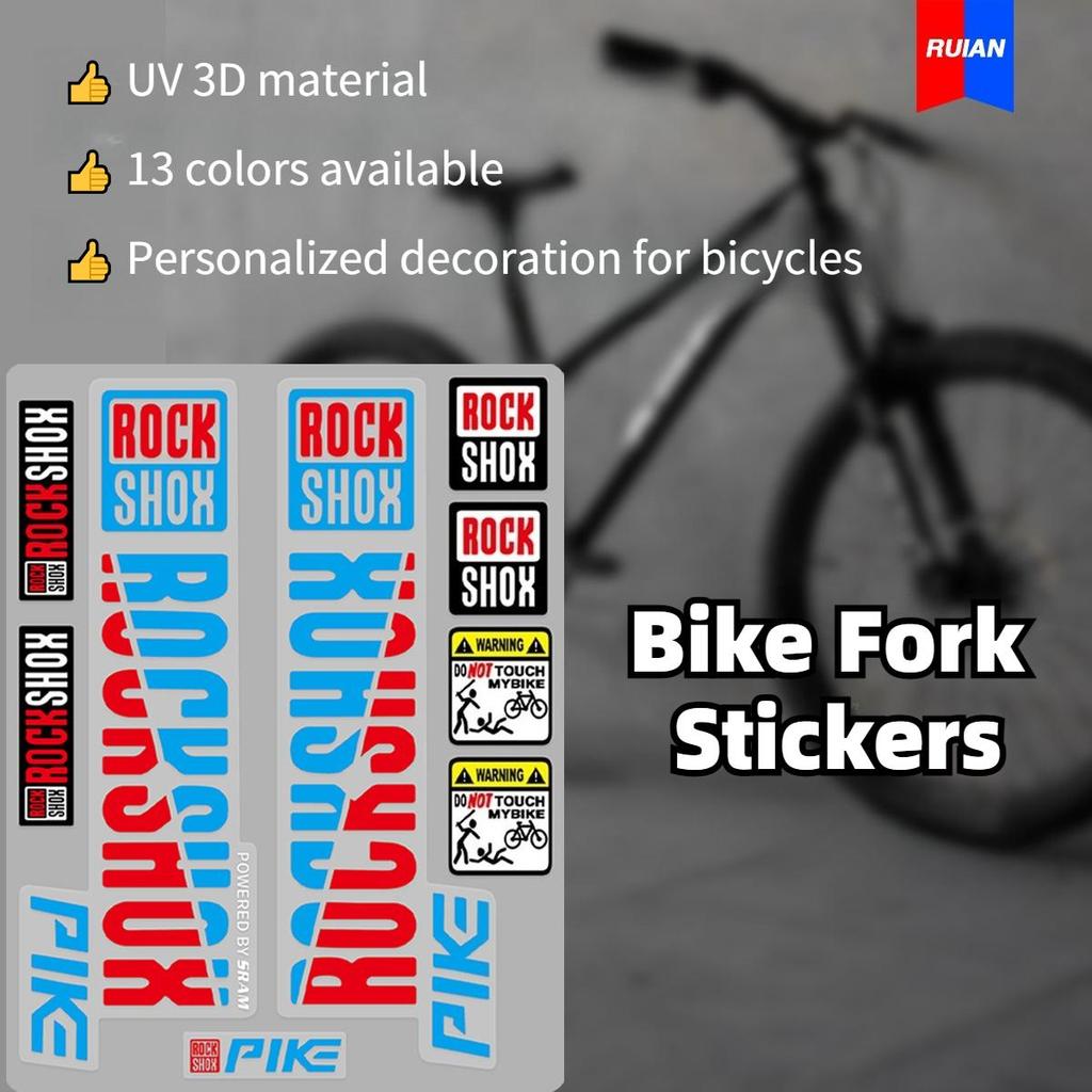 Adesivos De Garfo De Bicicleta , Material 3D UV , Decalques De Decoração Personalizados Para Quadro Motocicleta , Capace