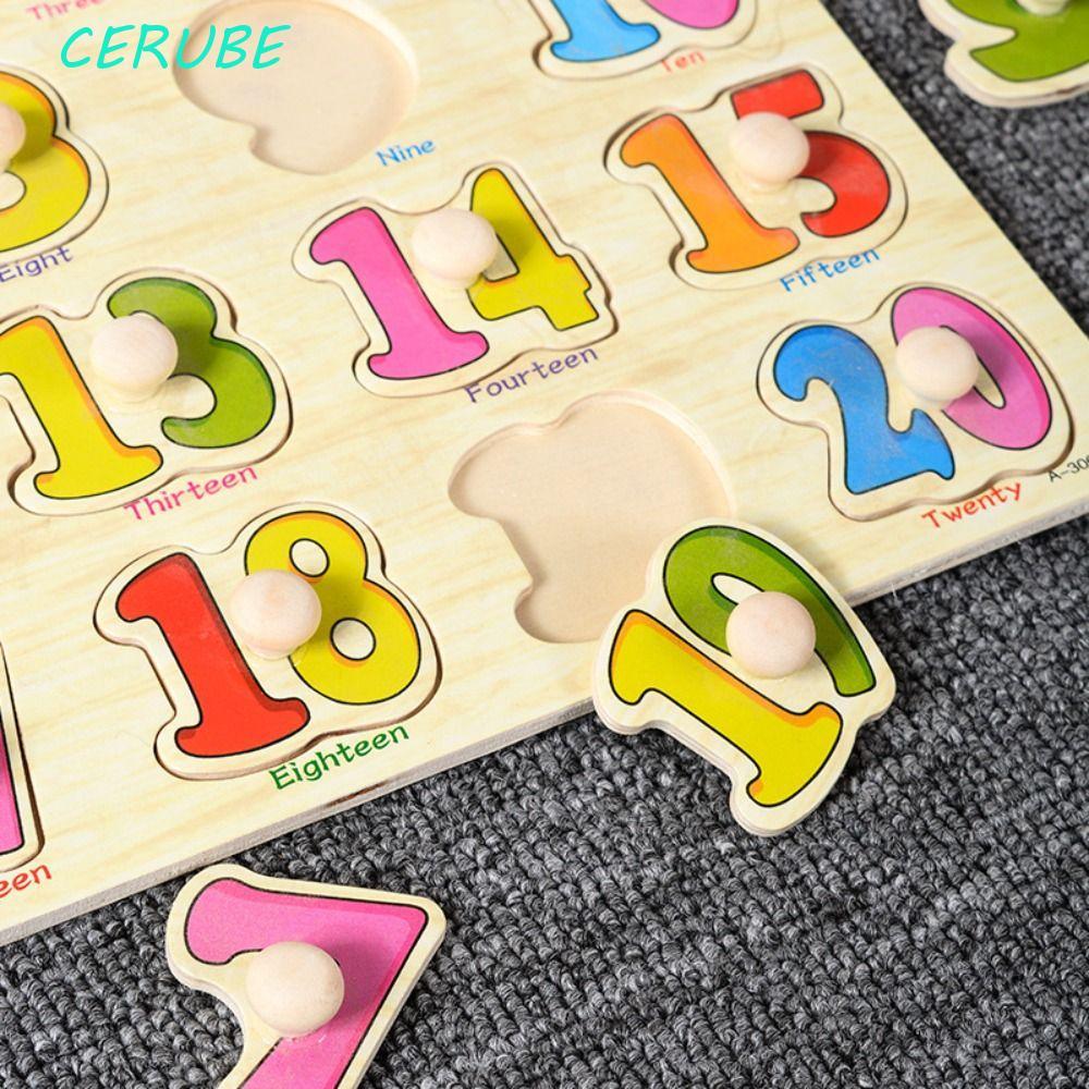 CERUBE Puzzle Hand Grab Board , Brinquedos De Quebra-Cabeça De Cultivo Montessori , Jogo Cognitivo Do Alfabeto