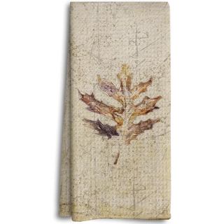 Toalhas de Cozinha e Banheiro de Outono - Toalhas de Louça e Mão Rústicas Vintage, Desenhos de Folhas de Outono em Aquar