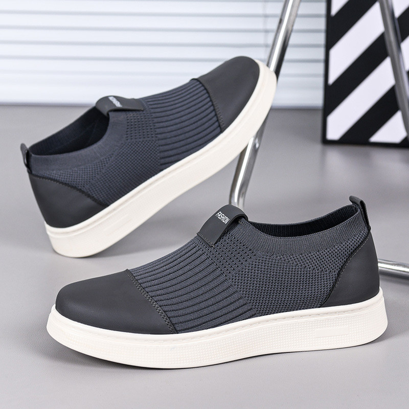 Casual masculino voando bacalhau tecido malha combinando tênis combinando sapatos Fu na moda sapatos coreano cem homens