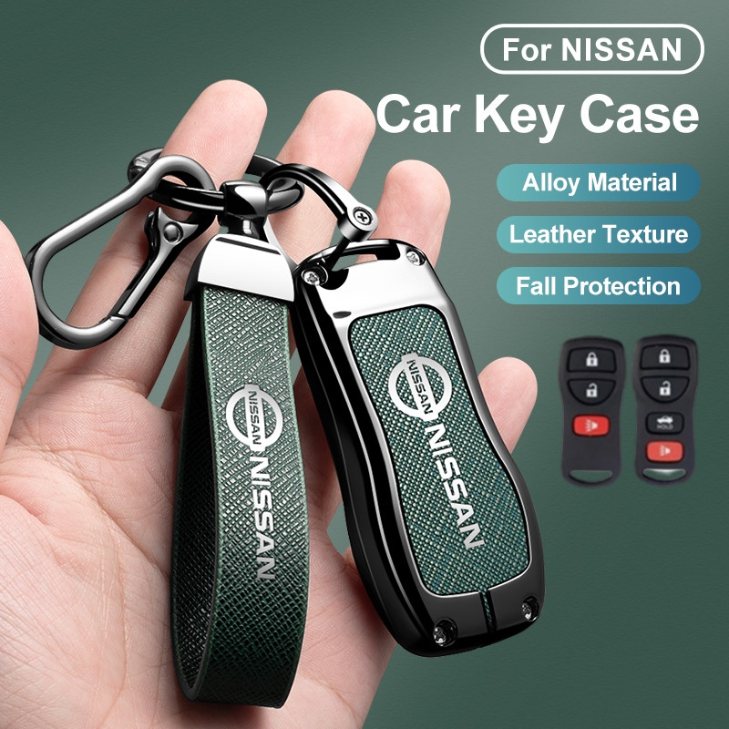 [Pronta Entrega] Capa de chave de carro em couro e liga metálica, adequada para Nissan Grand Livina, Murano, Xtrail T30,