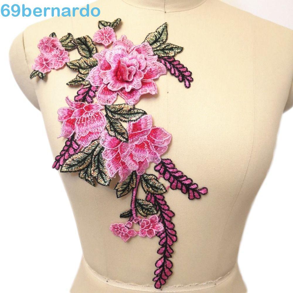 BERNARDO Patch 3D Elegante Emblema Costura De Vestuário Peônia Flor Cheongsam Bordado