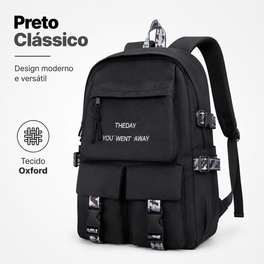 Mochila Casual Náilon Resistente para Escola Trabalho Uso Diário | 4 Cores