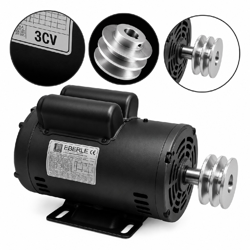 Motor Elétrico Para Betoneira Monofásico 3cv Alta Rotação 110/220v C/ Polia