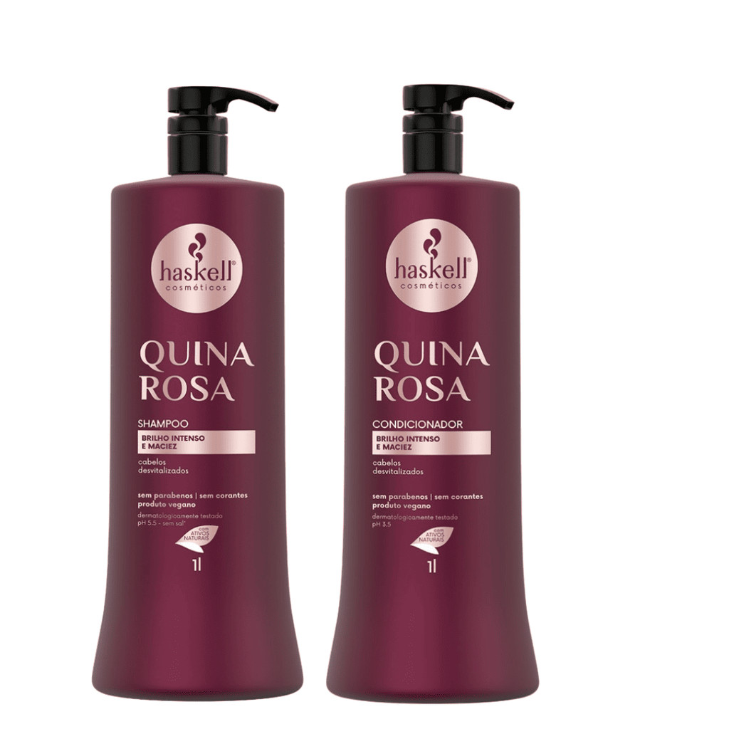 Kit Shampoo, Condicionador - Quina Rosa 1L Haskell