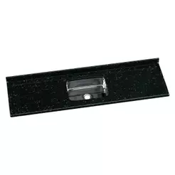 Pia De Cozinha Mármore Sintético 180x55cm Com Cuba Aço Inox Multimóveis CR20476 Preto